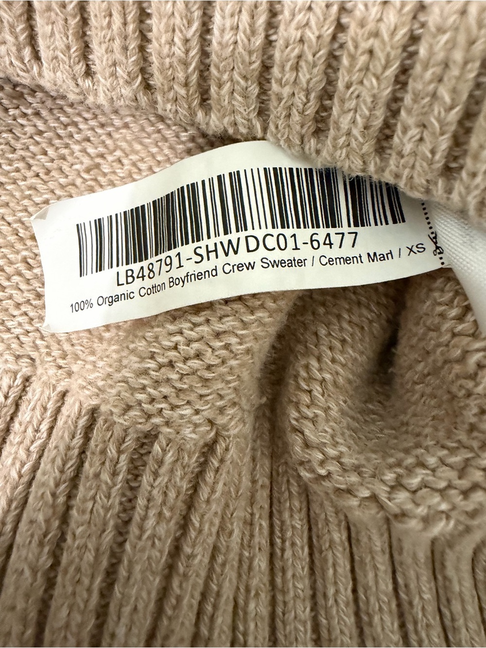 Quince Boyfriend Crew Sweater Organic Cotton in Cement Marl Size XS - Picture 7 of 8